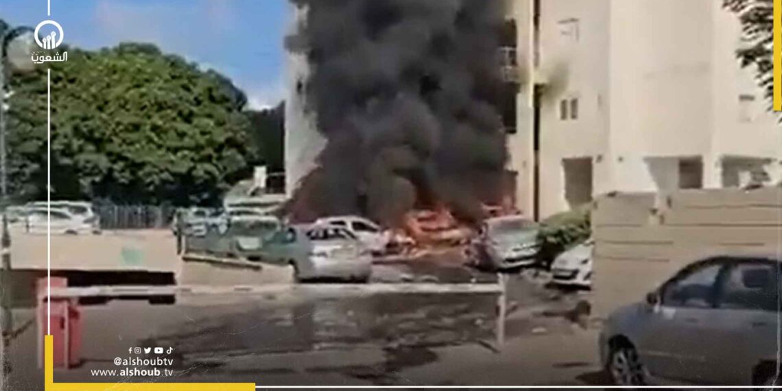ألسنة اللهب تشتعل في عسقلان بفعل صواريخ المقاومة (فيديو)