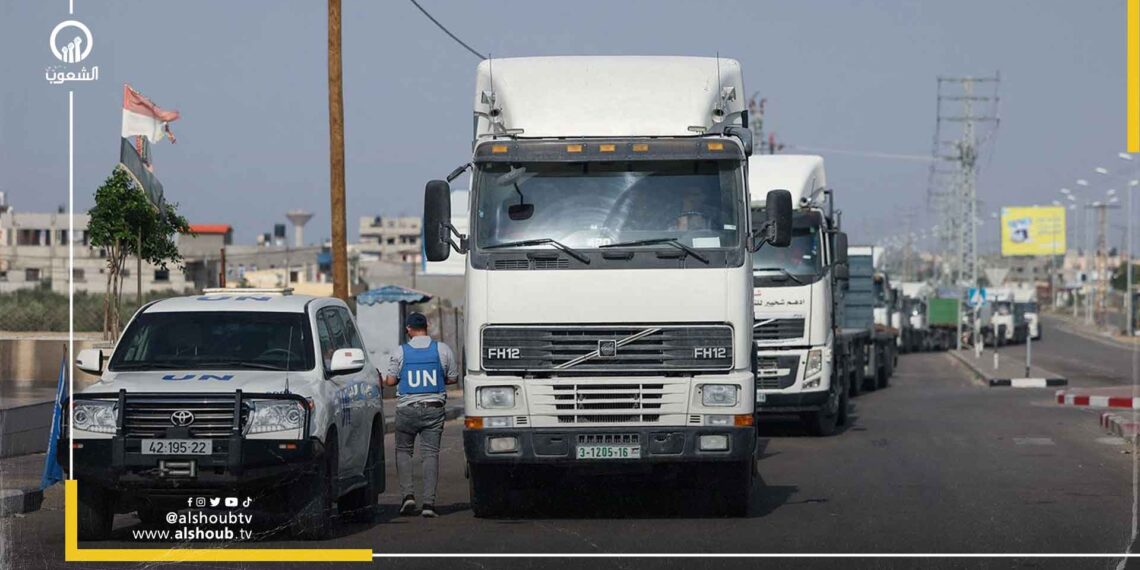 الاحتلال يدخل كميات ضئيلة جدا من المساعدات عبر معبر رفح