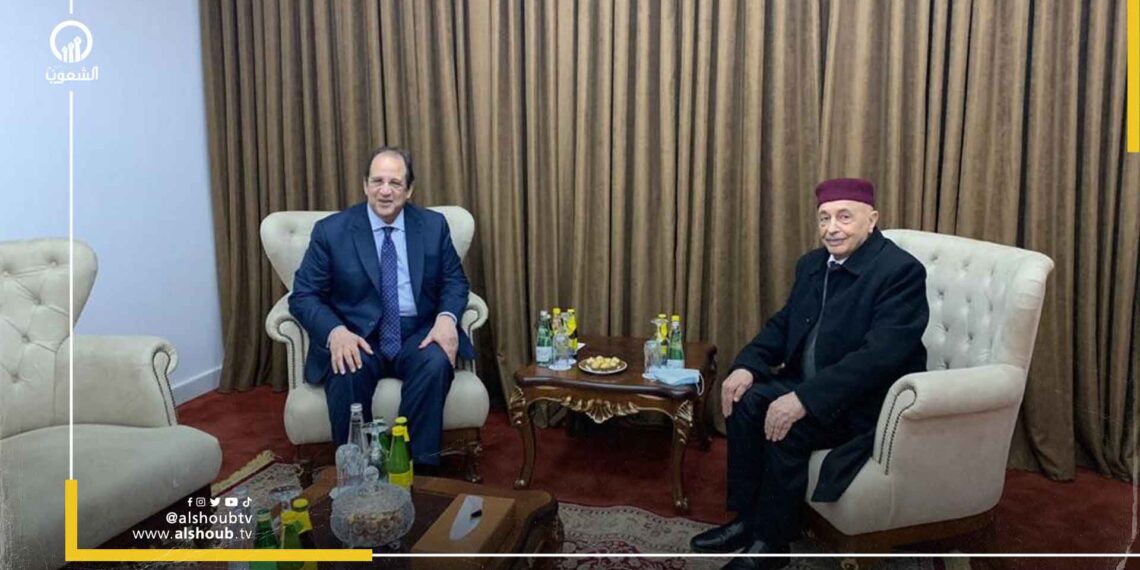 لأول مرة بدون حفتر.. لقاء مغلق بين عباس كامل وعقيلة صالح في ليبيا 