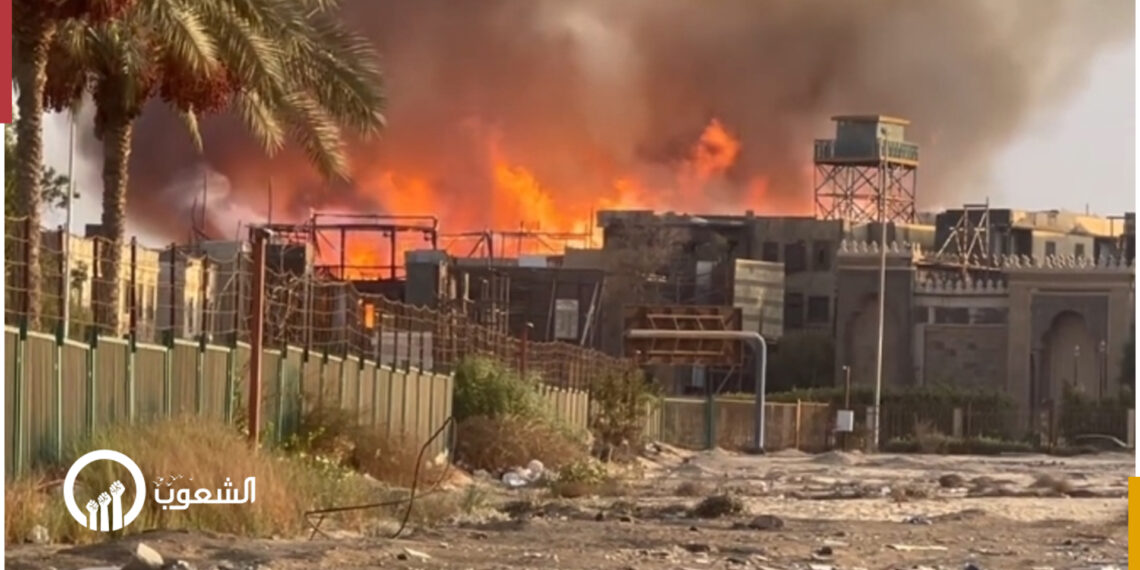 حريق هائل بمدينة الإنتاج الإعلامي